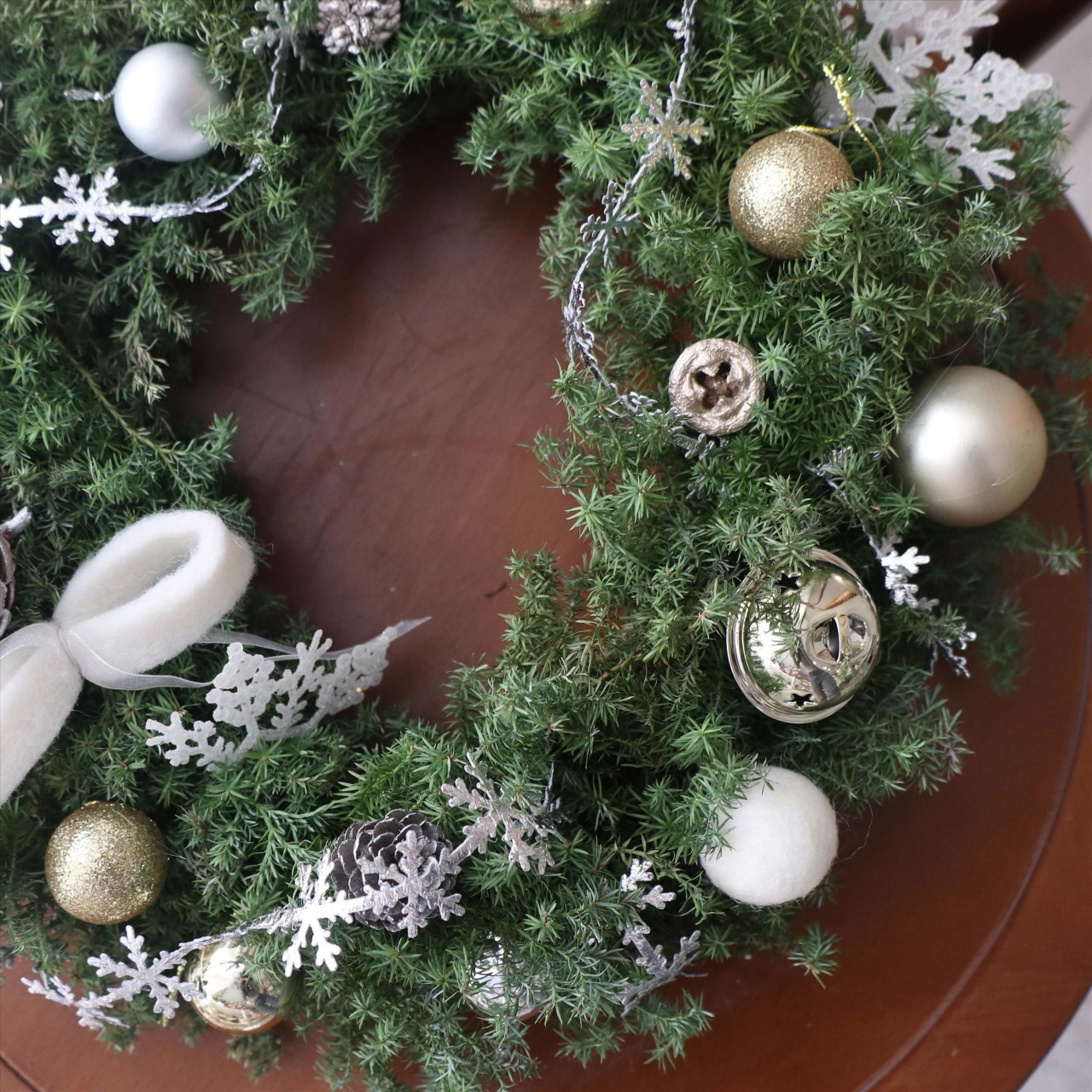 銀白系&紅白系雪松聖誕花圈