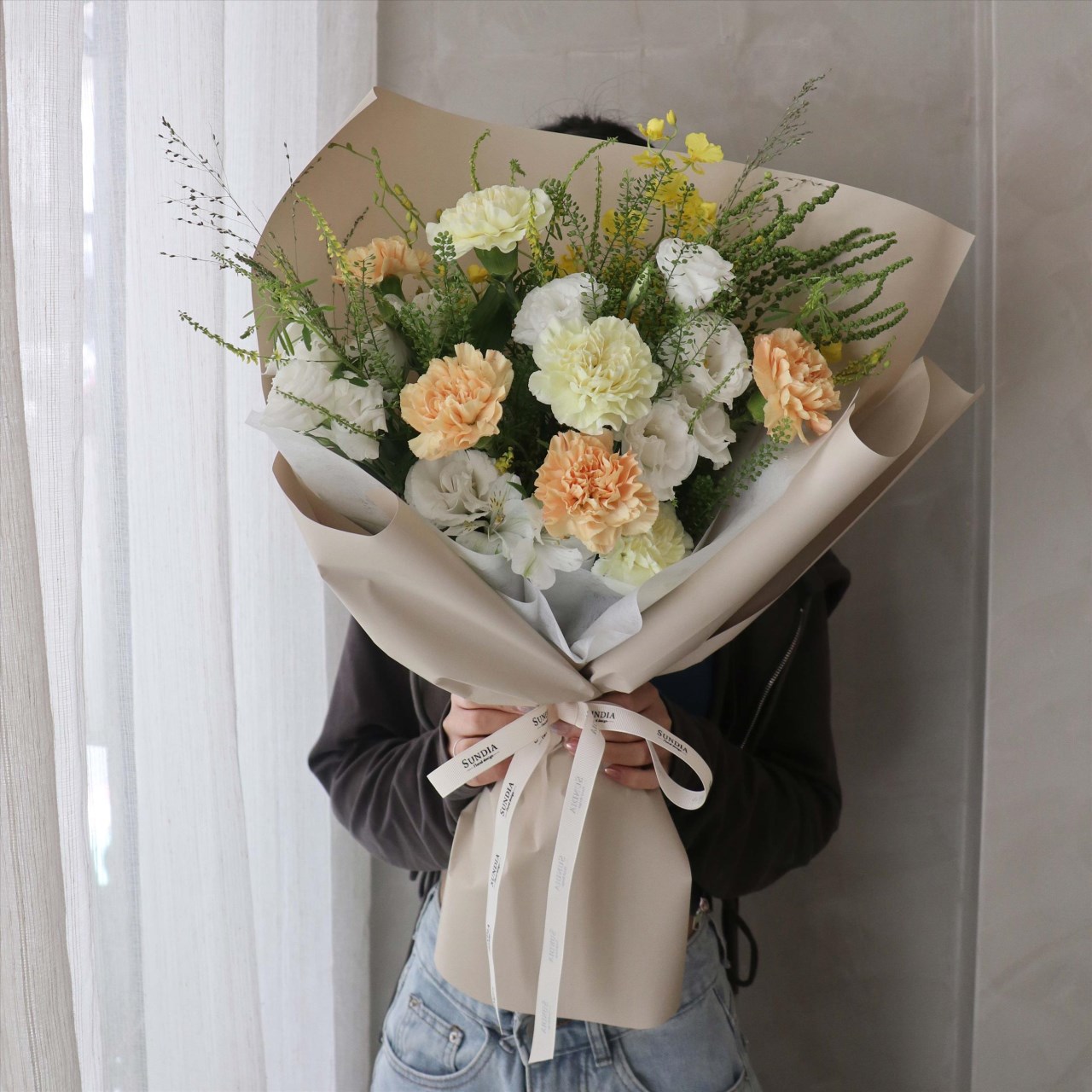 奶油風溫柔系鮮花束