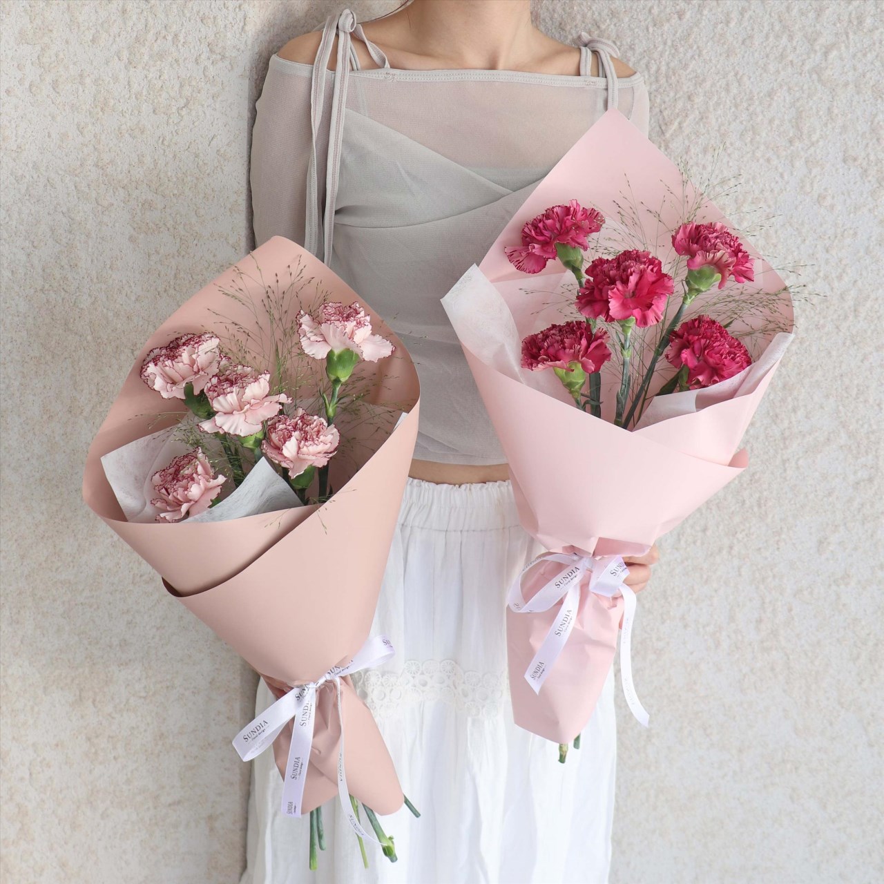 五朵康乃馨母親節鮮花花束(多色可選!)