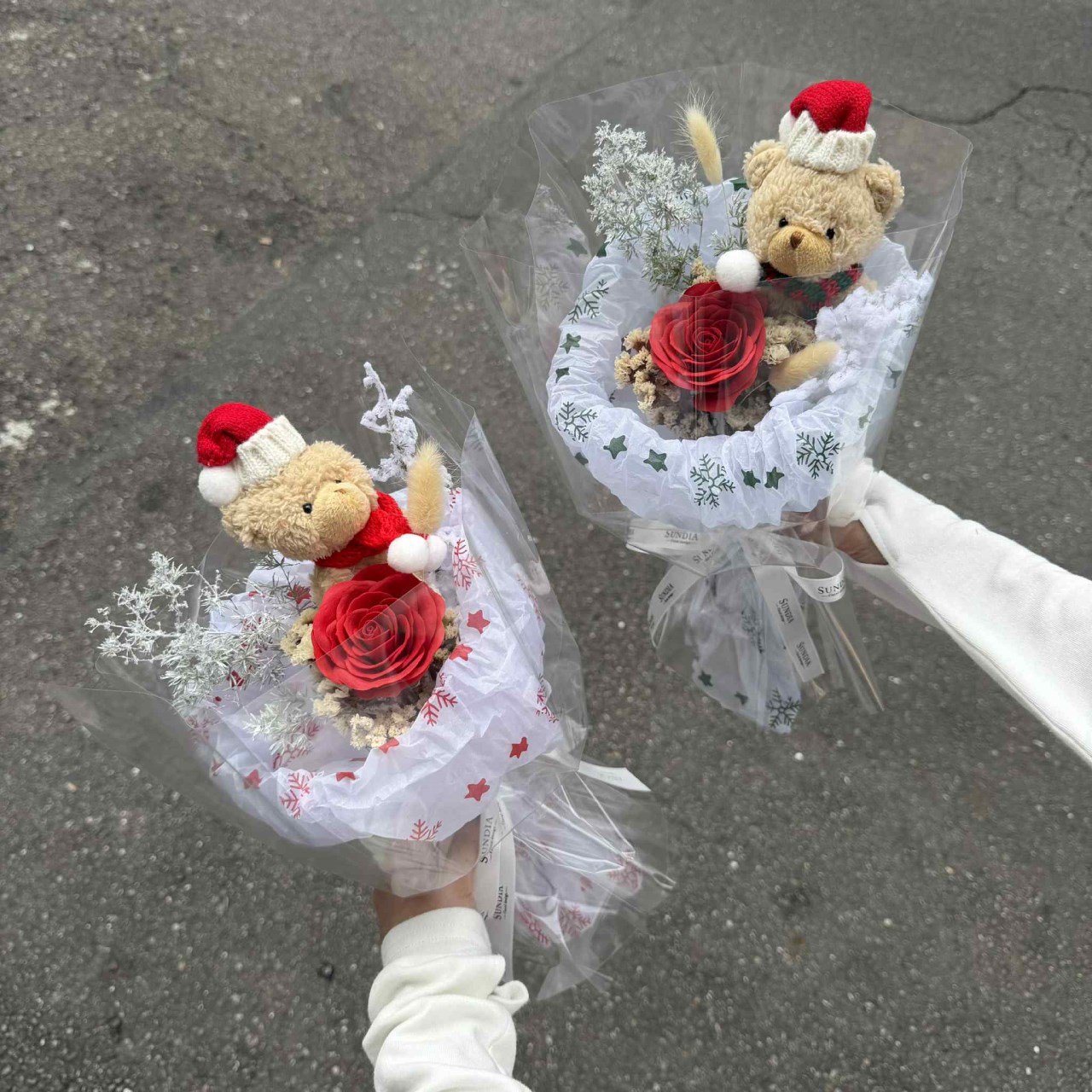 聖誕暖心小熊・紅玫瑰香皂花束