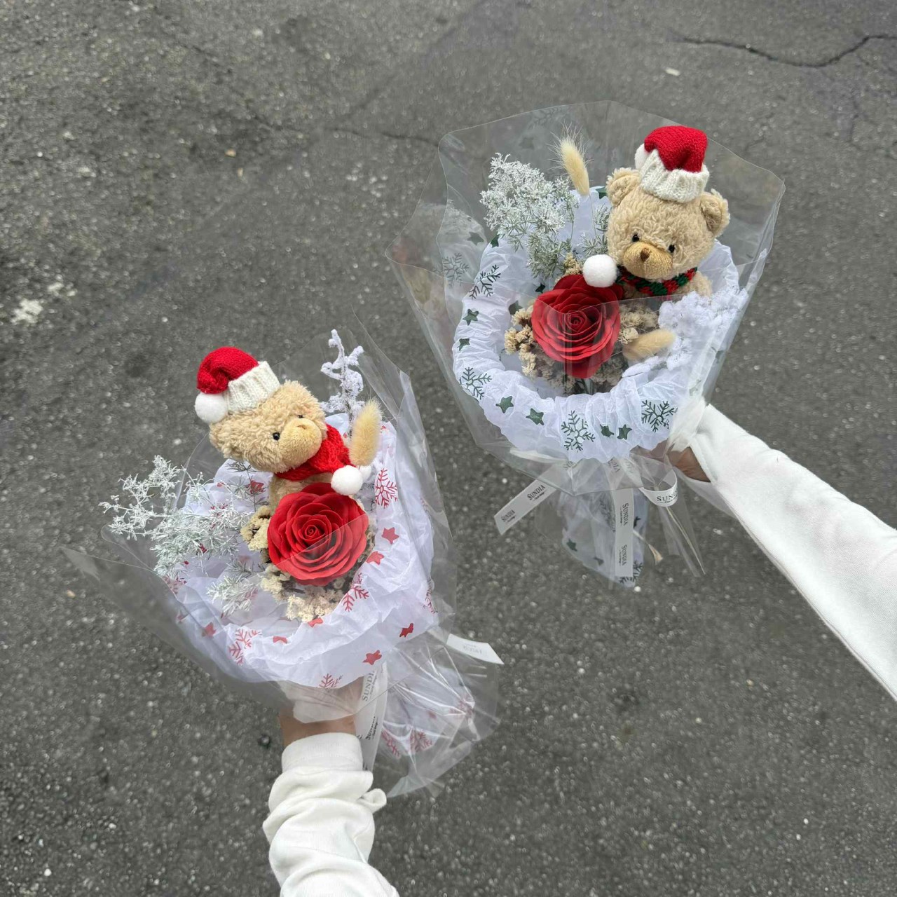 聖誕暖心小熊・紅玫瑰香皂花束