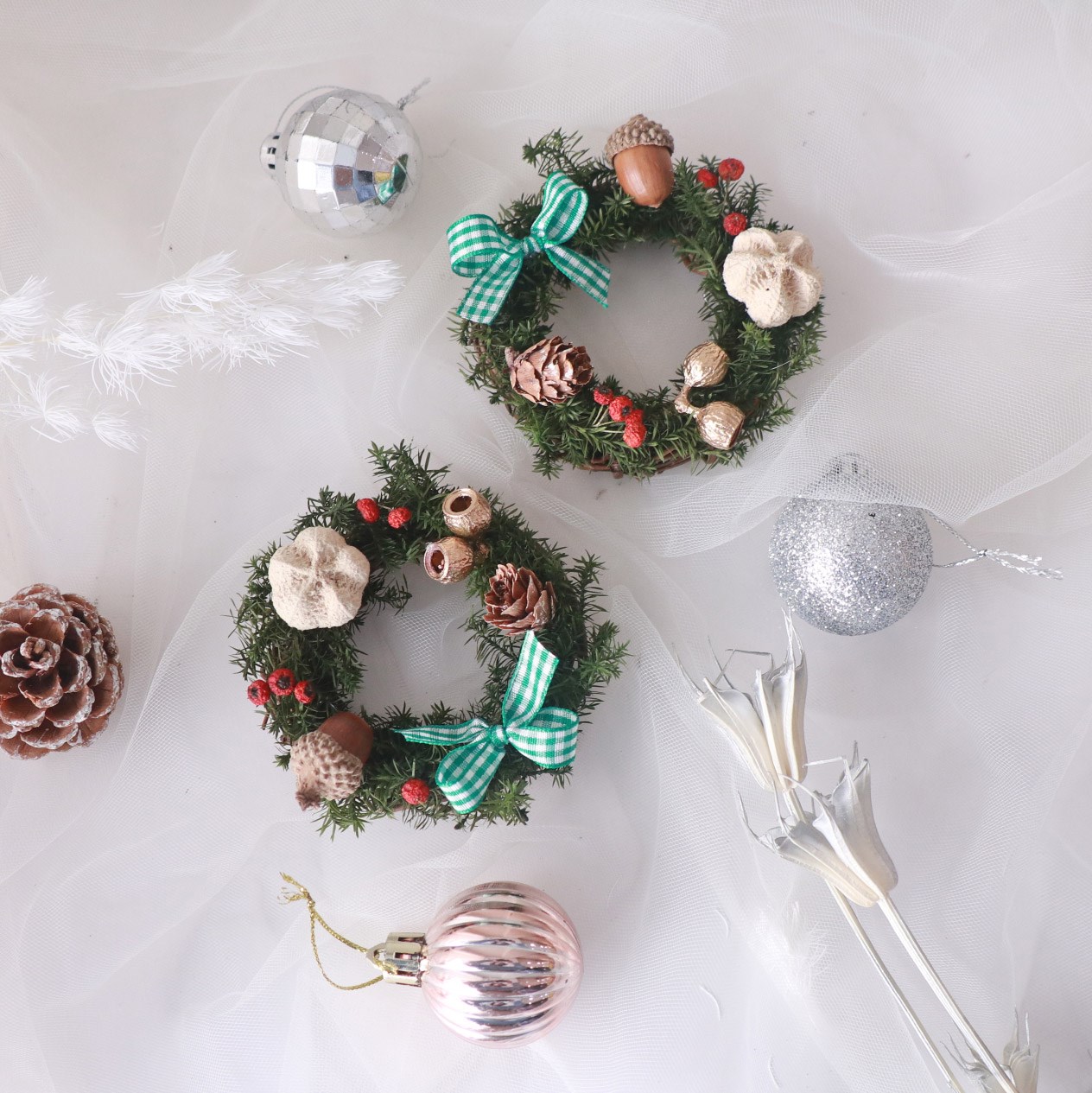 太可愛♡ 聖誕永生迷你小花圈