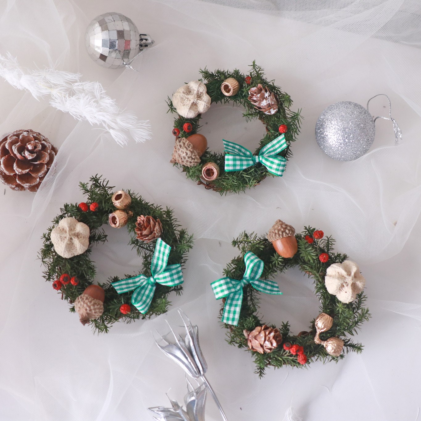 太可愛♡ 聖誕永生迷你小花圈