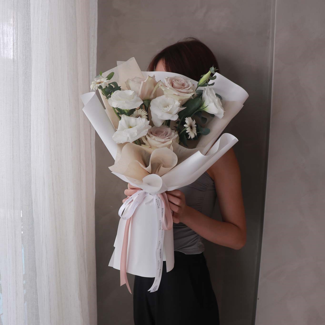 奶茶仙女白鮮花束