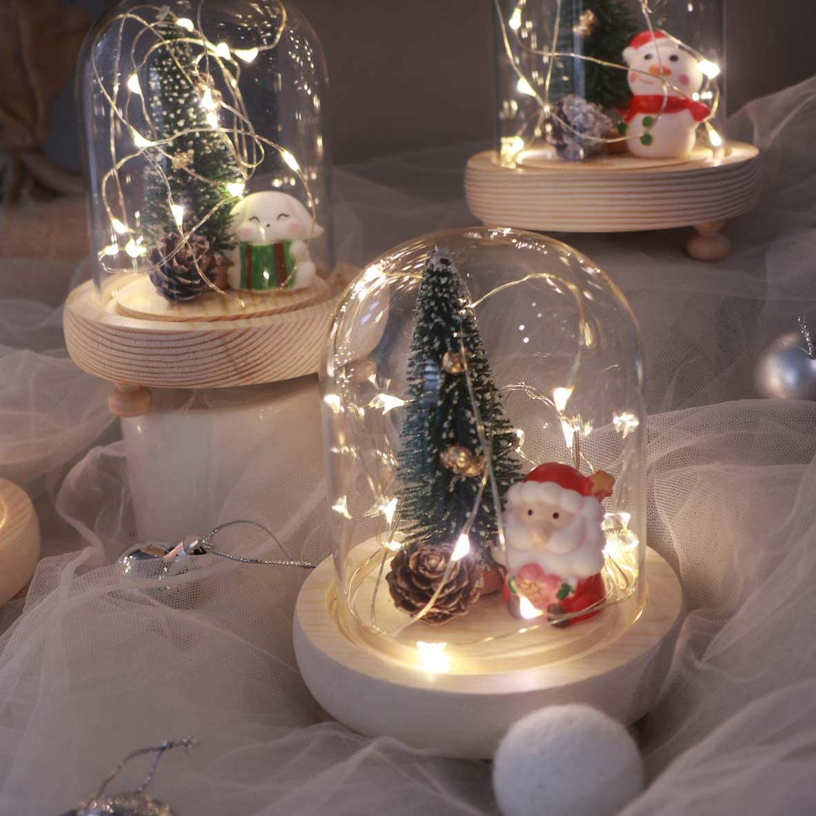 迷你聖誕樹小玻璃罩