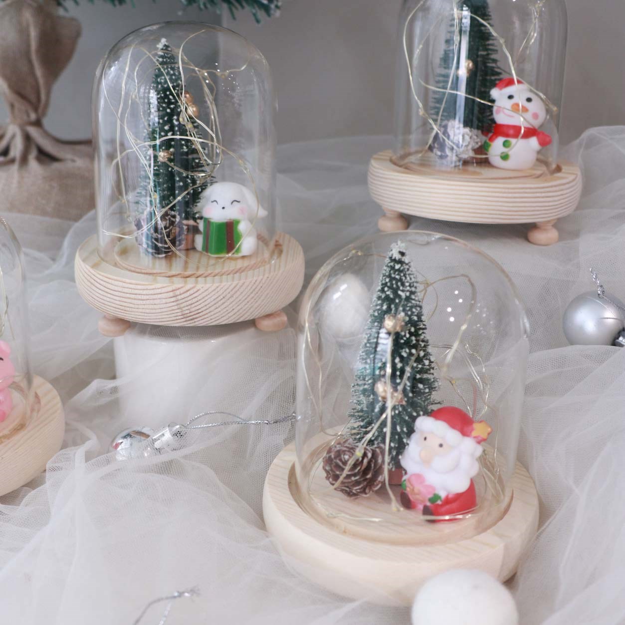 迷你聖誕樹小玻璃罩