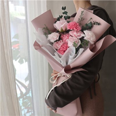 藕粉香皂花束 M